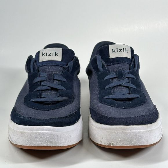 Kizik The Prague Navy Blue Canvas Suede Sneakers Shoes Mens 13 Wide W 14.5 Wide - Picture 3 of 16